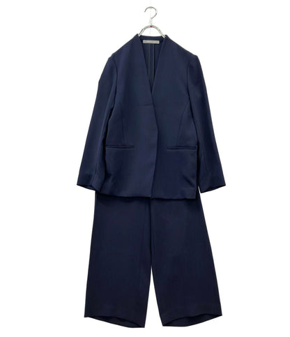 美品 theory luxe セットアップ パンツスーツ ノーカラー 03-2106475-895-042 レディース SIZE 42 (L) セオリーリュクス