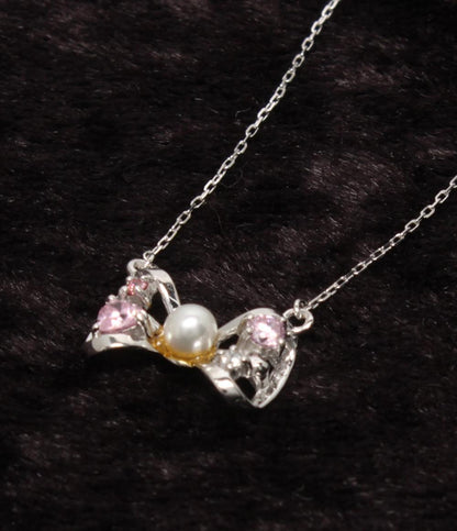 ディズニー ネックレス K10  淡水パール マリーちゃん リボンモチーフ レディース Disney