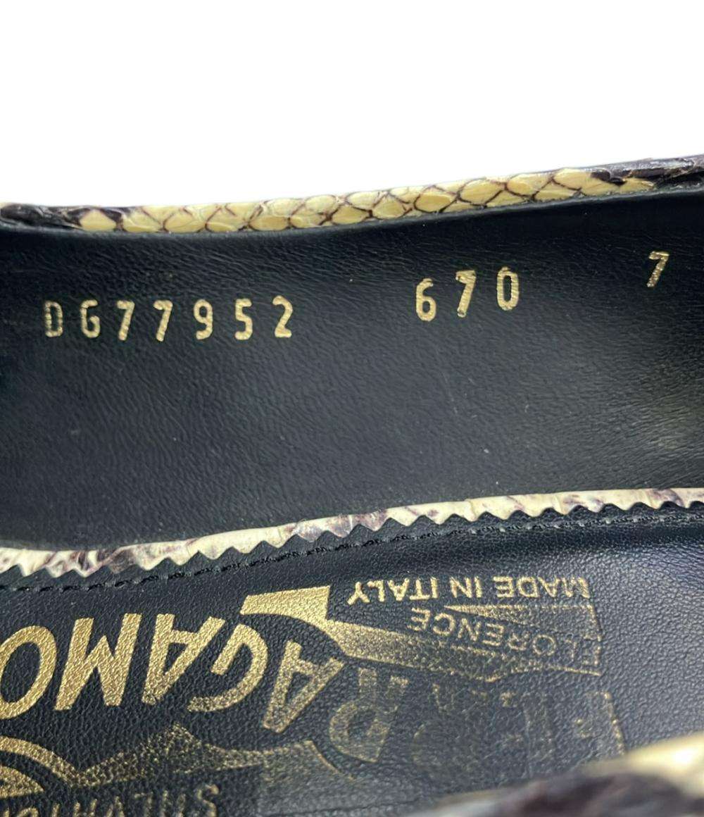 サルヴァトーレフェラガモ パイソン柄パンプス DG77952 670 レディース SIZE 7 (L) Salvatore Ferragamo