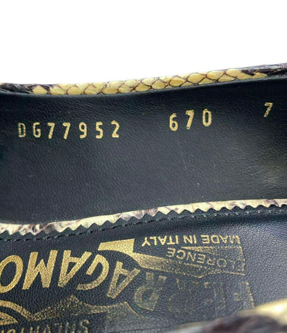 サルヴァトーレフェラガモ パイソン柄パンプス DG77952 670 レディース SIZE 7 (L) Salvatore Ferragamo