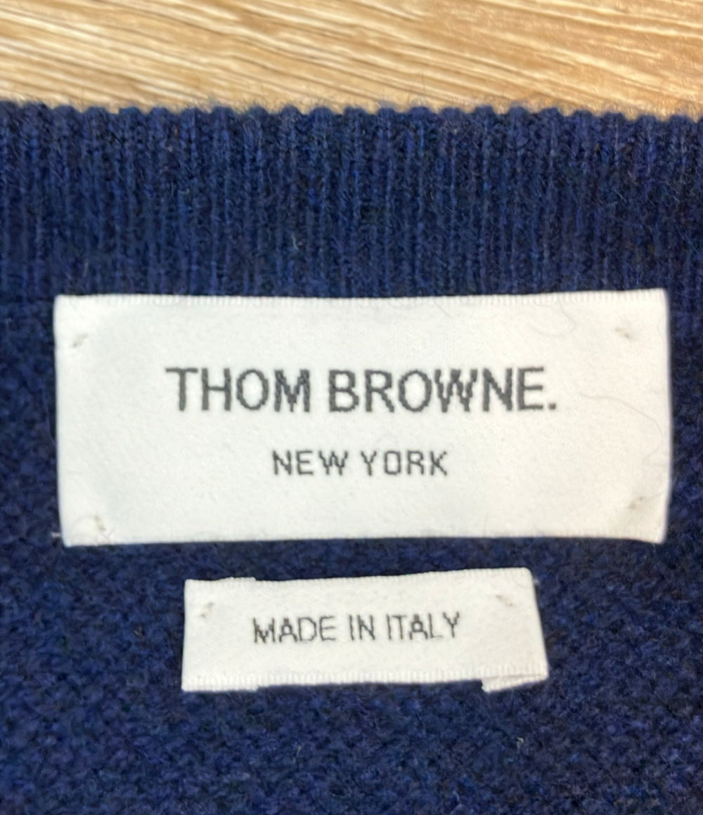 THOM BROWNE 長袖ニット ネイビー カシミア100% MKA049A-00011415 メンズ SIZE 3 (L) トムブラウン