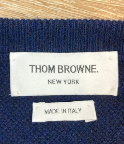 THOM BROWNE 長袖ニット ネイビー カシミア100% MKA049A-00011415 メンズ SIZE 3 (L) トムブラウン
