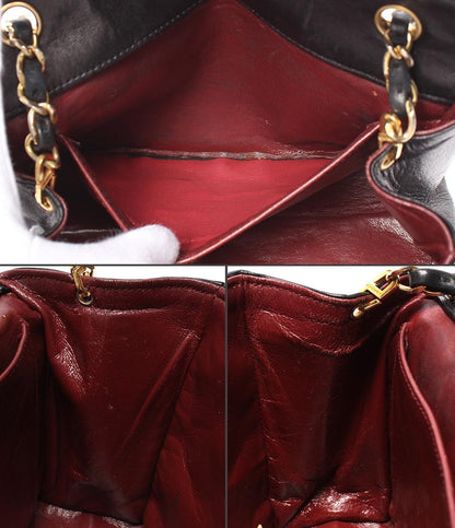 CHANEL チェーンショルダーバッグ シングルチェーン シングルフラップ ゴールド金具 ラムスキン 0番台 マトラッセ レディース シャネル