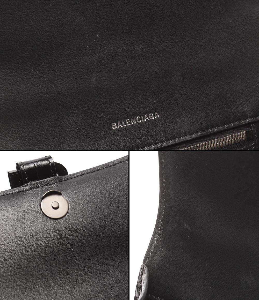 BALENCIAGA 2WAYハンドバッグ ショルダーバッグ クロコ型押し 肩掛け 斜め掛け アワーグラス レディース バレンシアガ