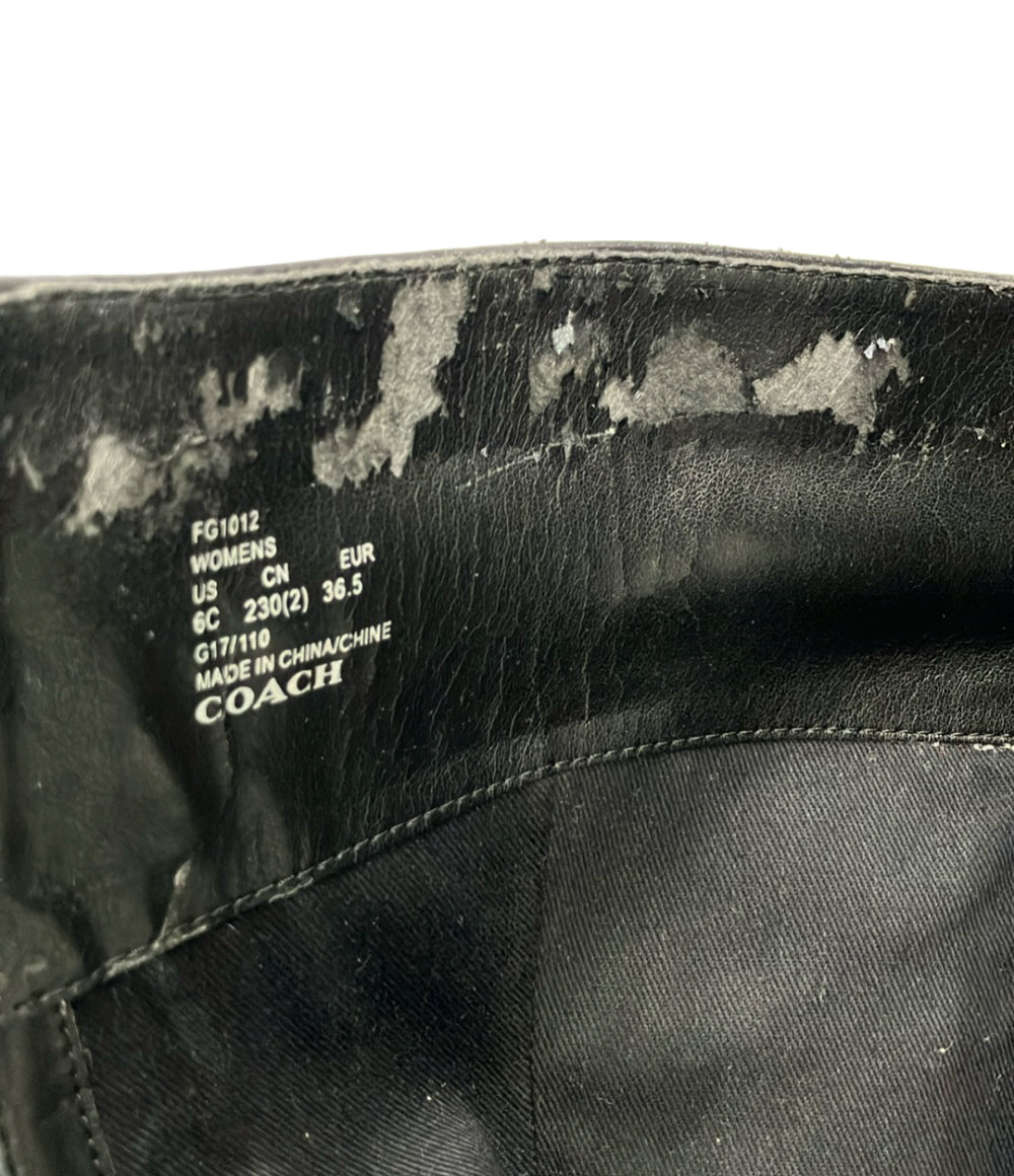 訳あり COACH サイドジップロングブーツ TURNLOCK RDG BT ITL FG1012 レディース SIZE 36.5 コーチ