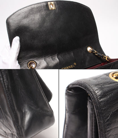 CHANEL チェーンショルダーバッグ 肩掛け ゴールド金具 シングルチェーン シングルフラップ ダイアナ25 マトラッセ ラムスキン レディース シャネル