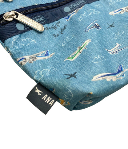 美品 LeSportsac ショルダーバッグ 斜め掛け ANAコラボ 飛行機柄 レディース レスポートサック