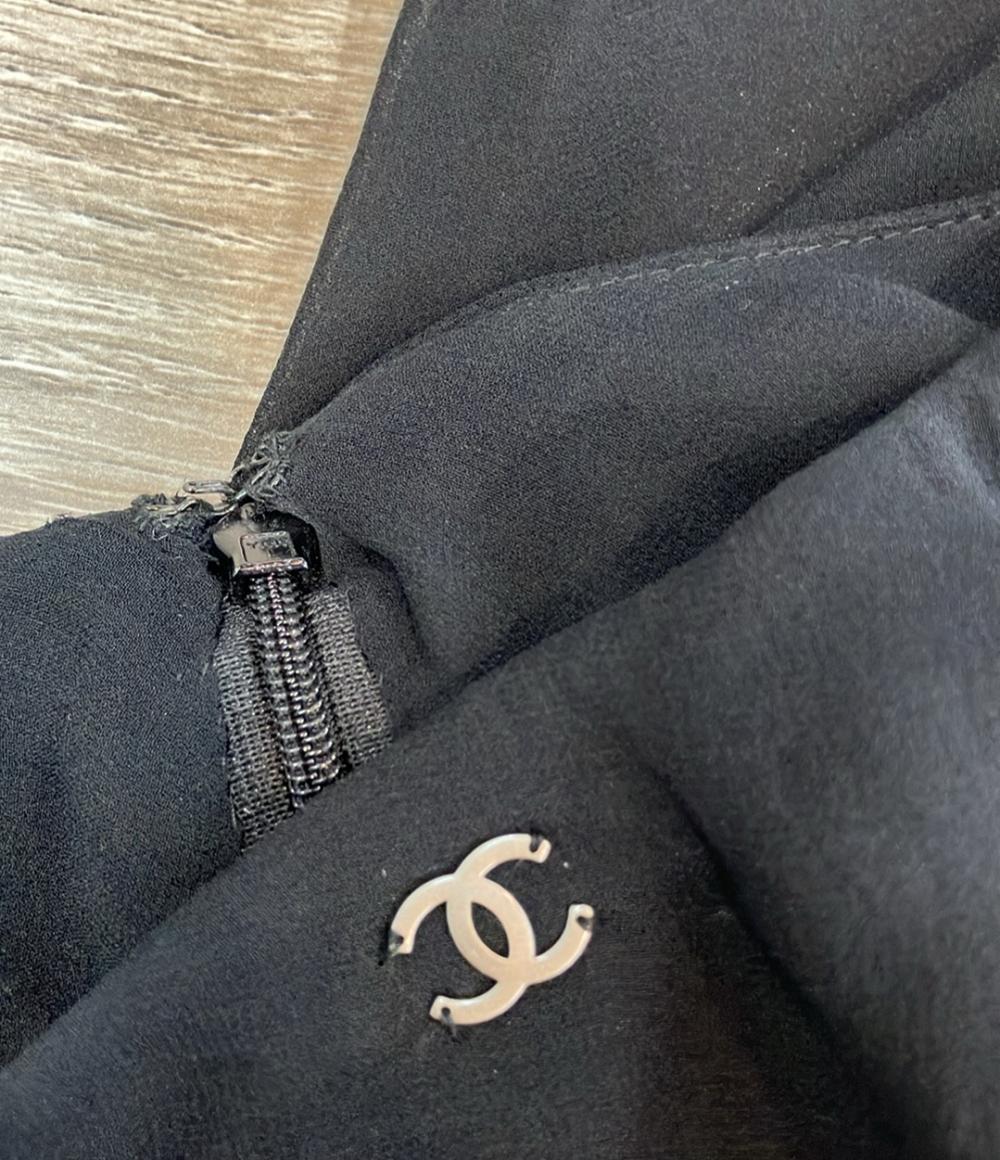 CHANEL フリルスカート ラッフル 3段ティアード CCマーク シルク100