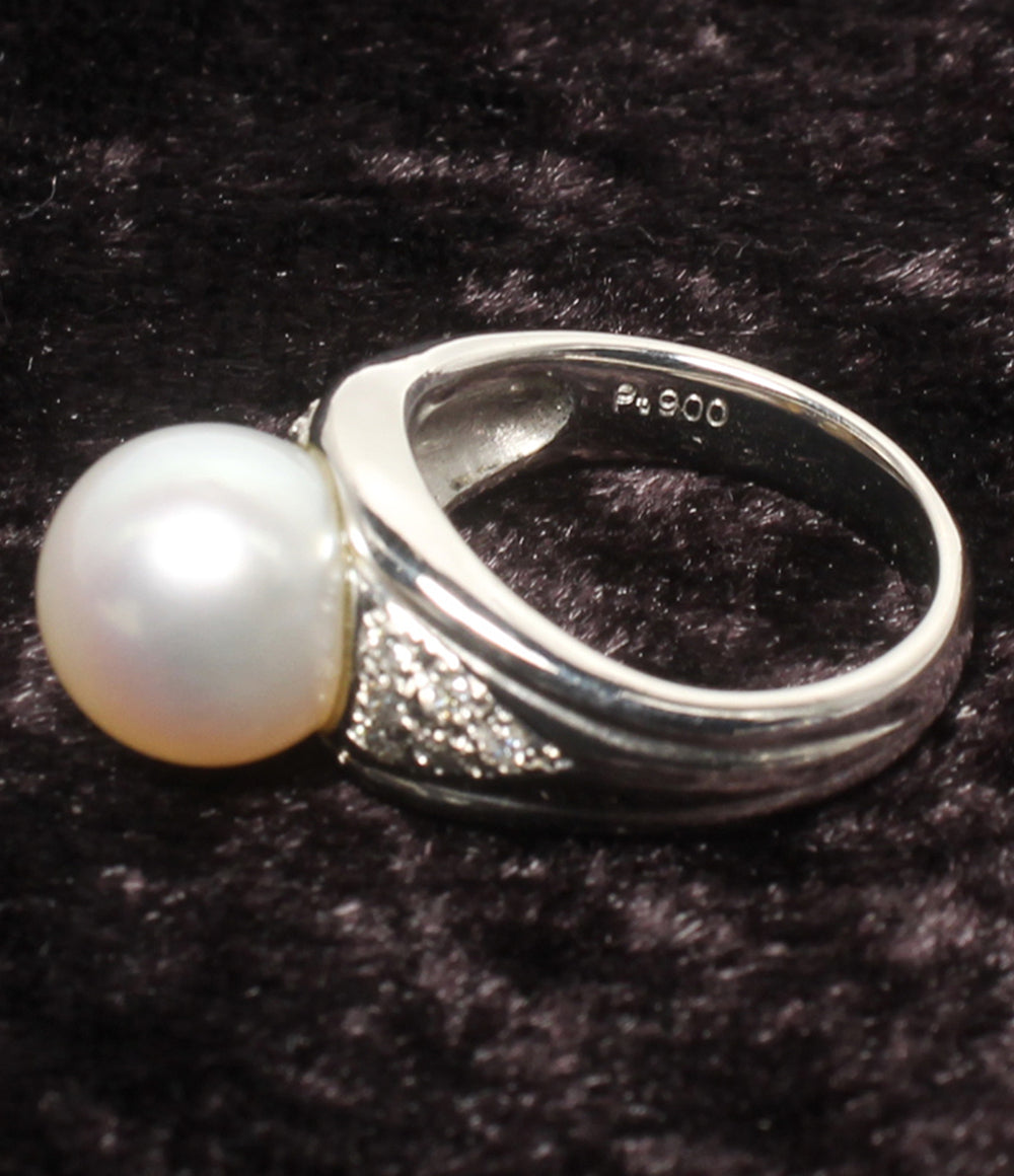 リング 指輪 Pt900 パール 9.4mm ダイヤ 0.12ct レディース SIZE 6号