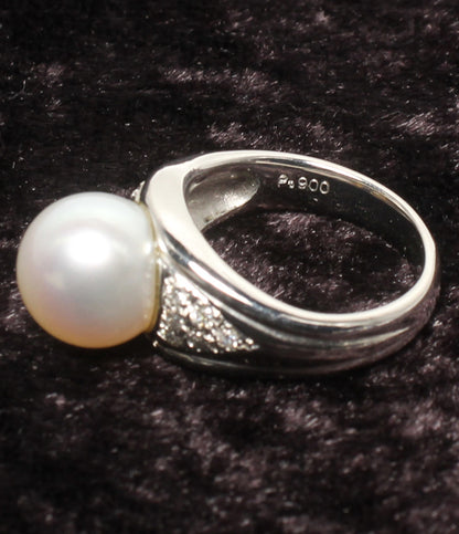 リング 指輪 Pt900 パール 9.4mm ダイヤ 0.12ct レディース SIZE 6号