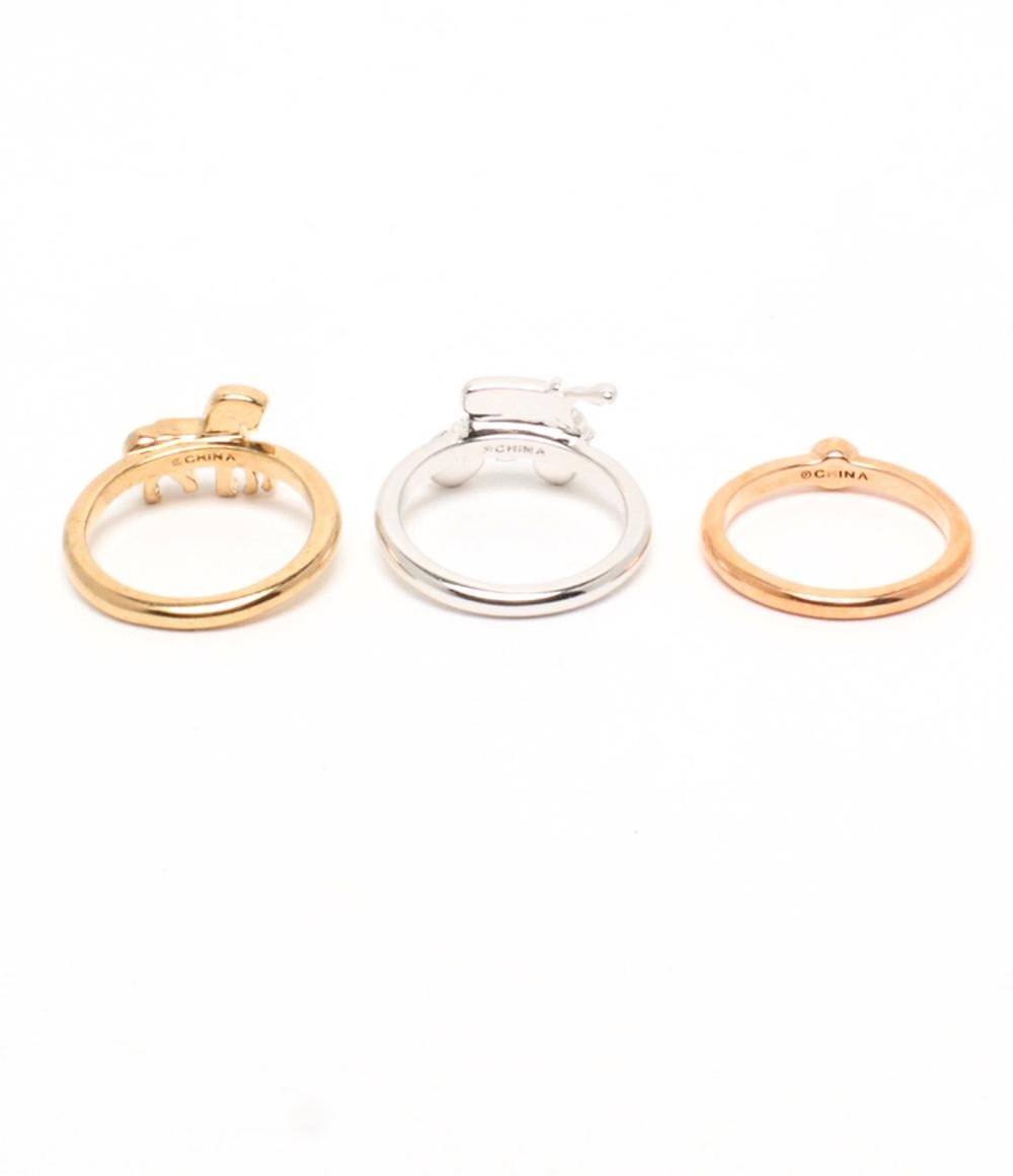 美品 COACH リング 指輪 ロゴモチーフ 3点セット レディース SIZE 9号 コーチ