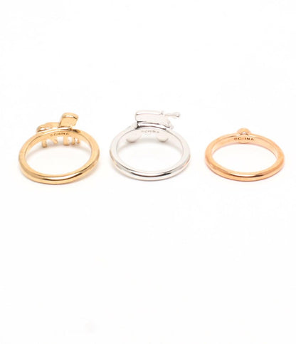 美品 COACH リング 指輪 ロゴモチーフ 3点セット レディース SIZE 9号 コーチ