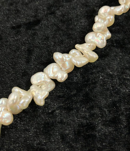 美品 ロングネックレス 淡水パール シェル レディース