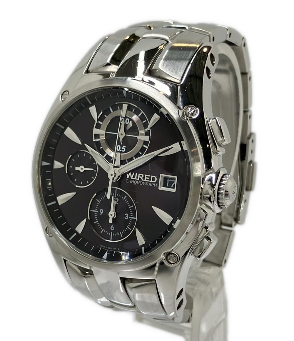 WIRED 腕時計 クオーツ ブラック 7T92-0GK0 メンズ ワイアード