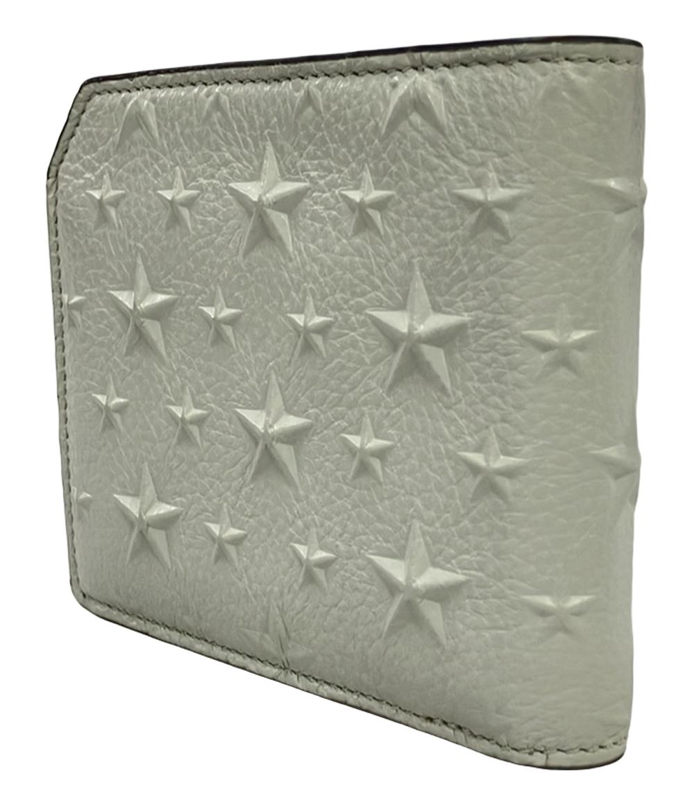 美品 Jimmy Choo 二つ折り財布 241ALBANY.EMG CHALKレザー メンズ ジミーチュウ