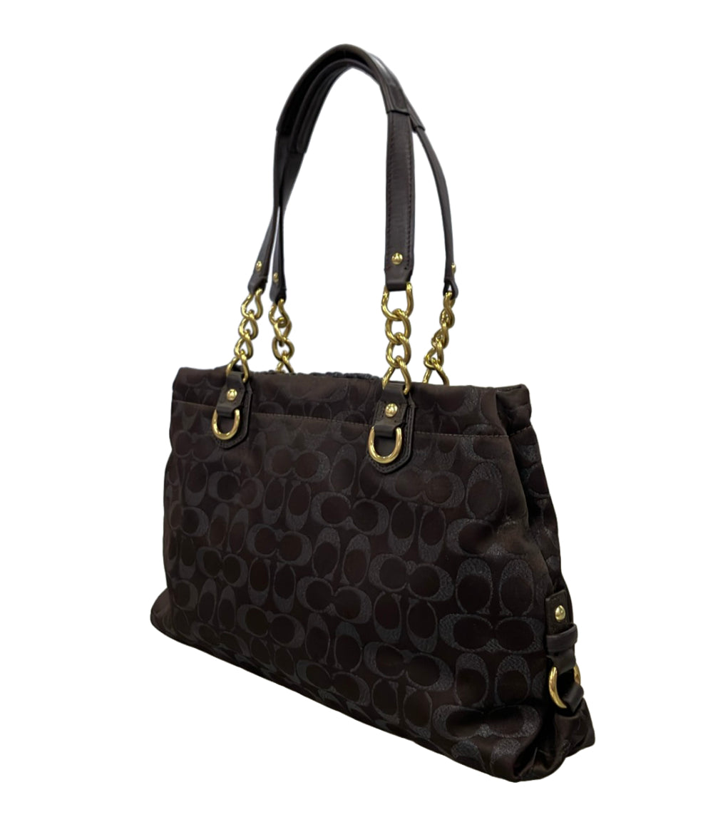 美品 COACH トートバッグ ショルダーバッグ 肩掛け シグネチャー F17645 レディース コーチ