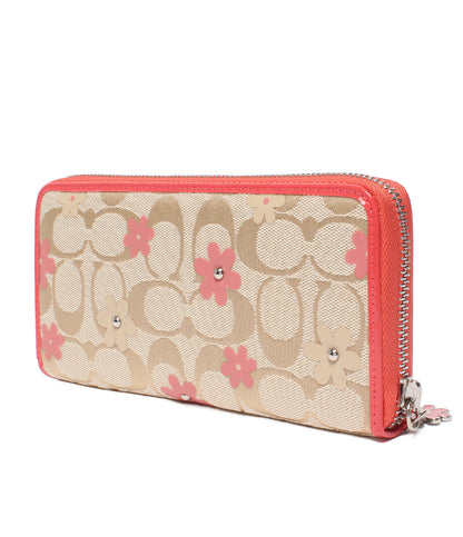 美品 COACH ラウンドファスナー長財布 フローラルデイジー F51339 コーチ