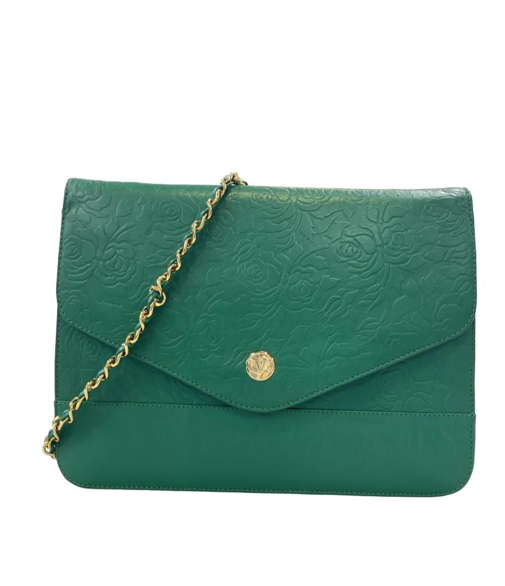 Valentino Garavani チェーン ショルダーバッグ 斜め掛け ローズエンボス レディース ヴァレンティノ・ガラヴァーニ