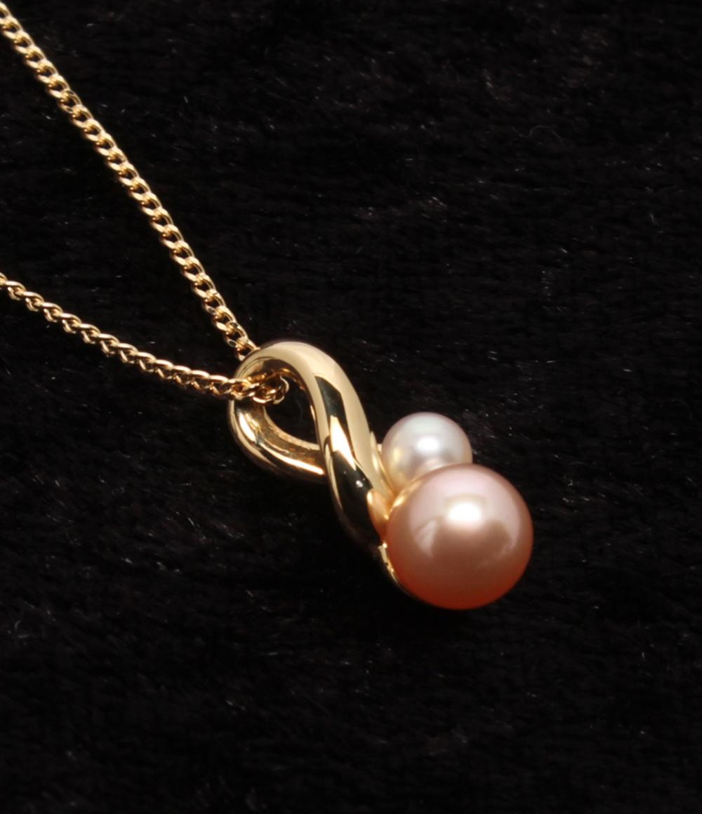 美品 ヴァンドームアオヤマ ネックレス K18 カラーパール レディース VENDOME AOYAMA