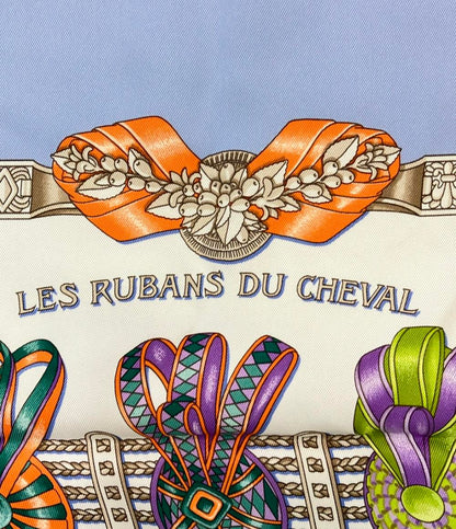 HERMES スカーフ カレ70 シルク 100% LES RUBANS DU CHEVAL レディース エルメス