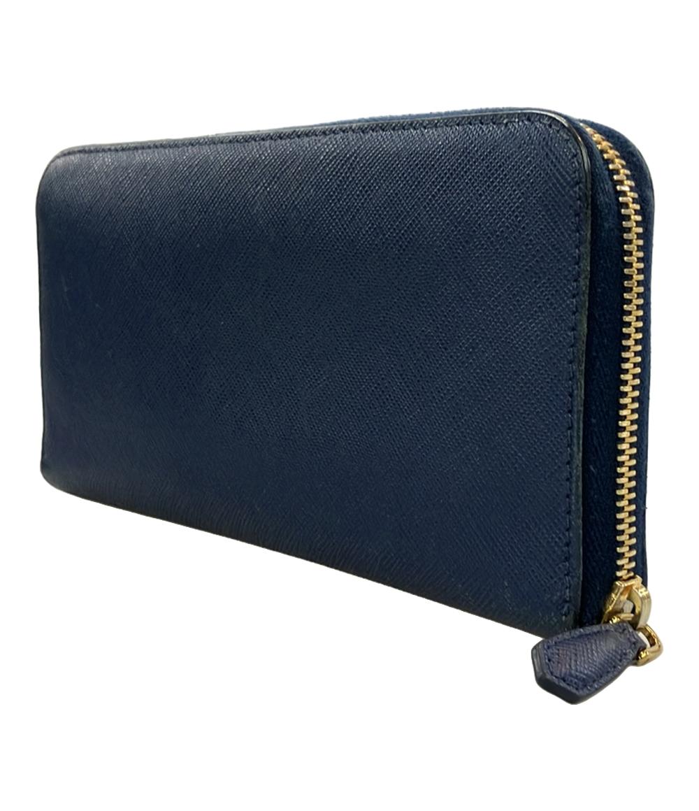 プラダ ラウンドファスナー長財布 サフィアーノ レザー 内側フラワー柄 レディース PRADA