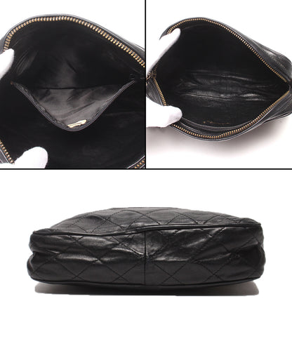 CHANEL チェーンショルダーバッグ ラムスキン ゴールド金具 1番台 マトラッセ レディース シャネル