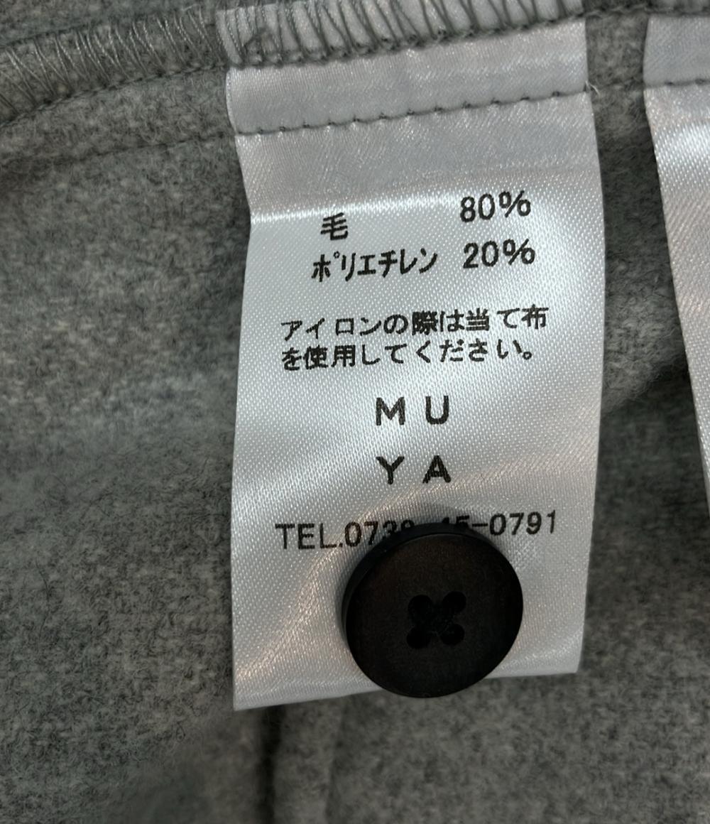 MUYA コート ウール混格子チェック 毛混グレー 羽織 アウター Livery coat mjk25-2512-47 レディース SIZE 2 (M) ムヤ