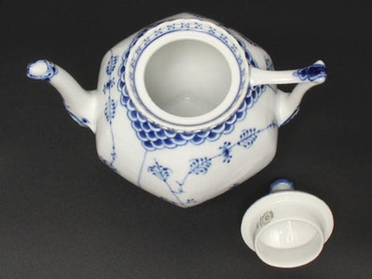 Royal Copenhagen ティーポット ブルーフルーテッド フルレース 顔付 ロイヤルコペンハーゲン