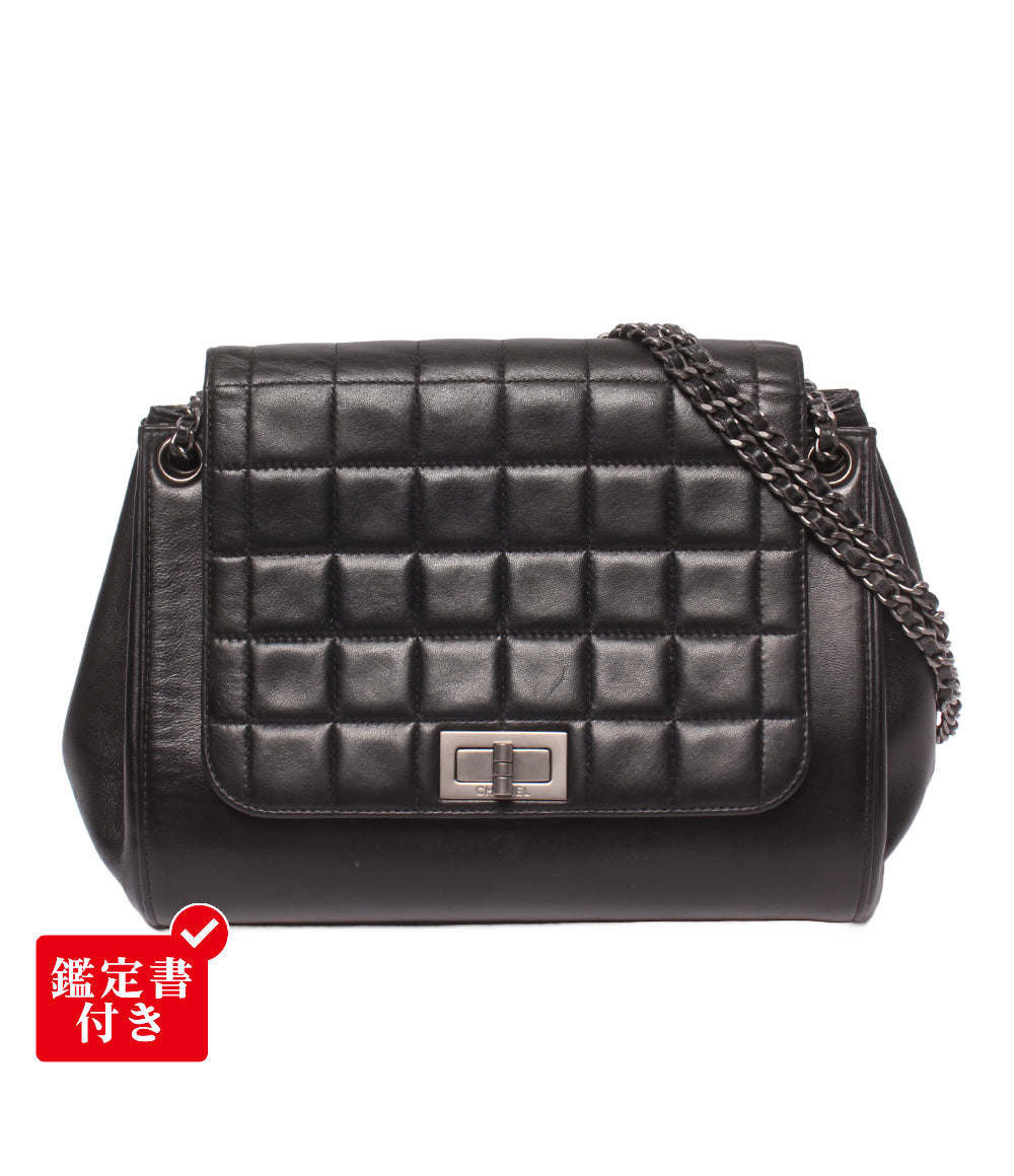 CHANEL チェーンショルダーバッグ 肩掛け 斜め掛け シルバー金具 6番台 チョコバー 2.55 レディース シャネル