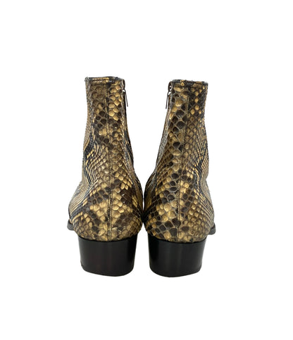 SAINT LAURENT ショートブーツ サイドジップ パイソン メンズ SIZE 43 (M) サンローラン