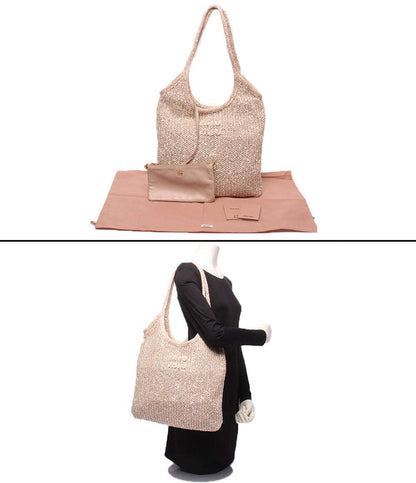 美品 Miu Miu ショルダーバッグ 肩掛け スパンコールメッシュ 5BG231 レディース ミュウ ミュウ