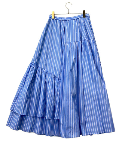 美品 GRACE CONTINENTAL フレアスカート ストライプ ギャザー25SS タグ付き 03251 21327-00 レディース SIZE 38 (M) グレースコンチネンタル