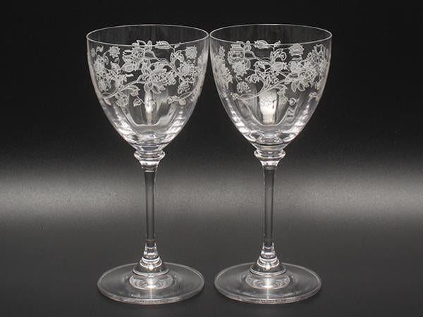 美品 ミントン ワイングラス 2点セット ペア ハドンホール クリスタル Minton