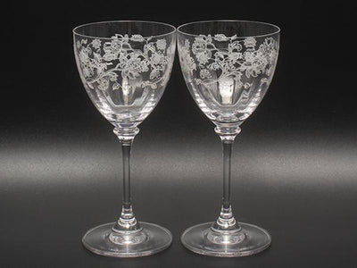 美品 ミントン ワイングラス 2点セット ペア ハドンホール クリスタル Minton