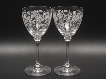 美品 ミントン ワイングラス 2点セット ペア ハドンホール クリスタル Minton