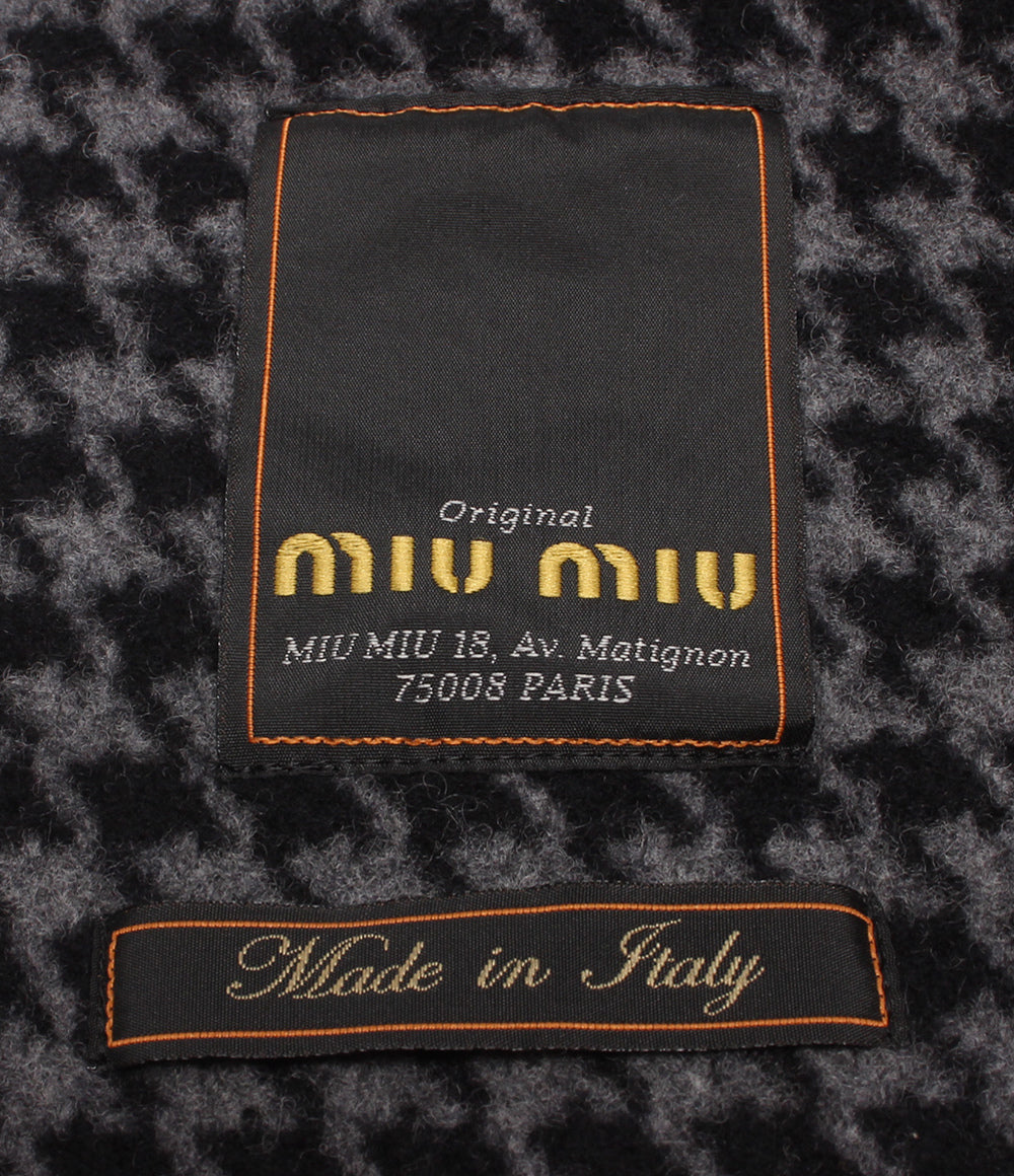 美品 Miu Miu マフラー 千鳥格子 チェック柄 レディース ミュウ ミュウ