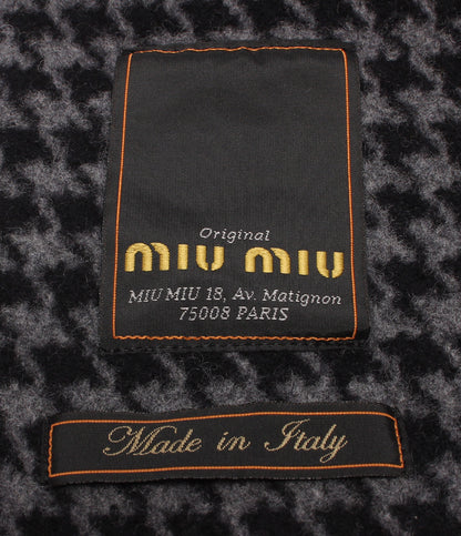 美品 Miu Miu マフラー 千鳥格子 チェック柄 レディース ミュウ ミュウ