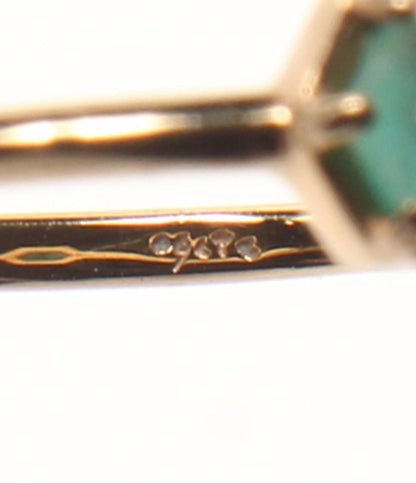 美品 agete リング 指輪 K10 ラインストーン レディース SIZE 9号 アガット