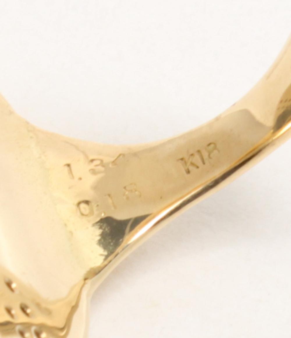 美品 リング 指輪 K18 ルビー 1.34ct ダイヤ 0.18ct レディース SIZE 15号