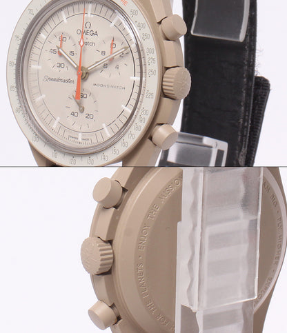 Swatch OMEGA 腕時計 MISSION TO JUPITER ミッション トゥ ジュピター バイオセラミック ムーンスウォッチ クオーツ ベージュ SO33C100 メンズ