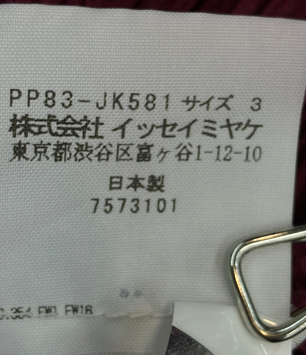 PLEATS PLEASE ノースリーブシャツ 変形 プリーツ ワインレッド PP83-JK581 レディース SIZE 3 (L) プリーツプリーズ