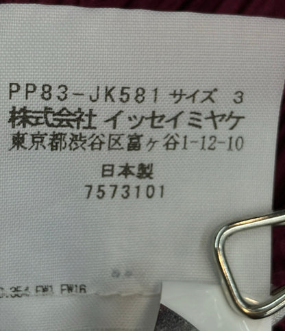 PLEATS PLEASE ノースリーブシャツ 変形 プリーツ ワインレッド PP83-JK581 レディース SIZE 3 (L) プリーツプリーズ