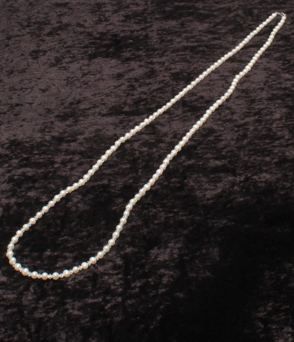美品 ロングネックレス SV925 淡水パール 5-6mm レディース