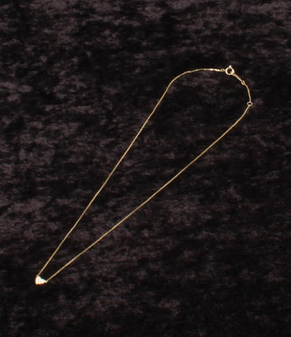 美品 AHKAH ネックレス K18 パヴェダイヤ 0.05ct ハートモチーフ レディース アーカー