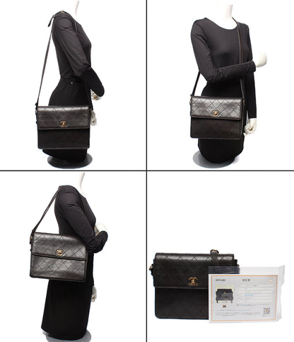CHANEL ショルダーバッグ ゴールド金具 マトラッセ ラムスキン 5番台 肩掛け 斜め掛け レディース シャネル