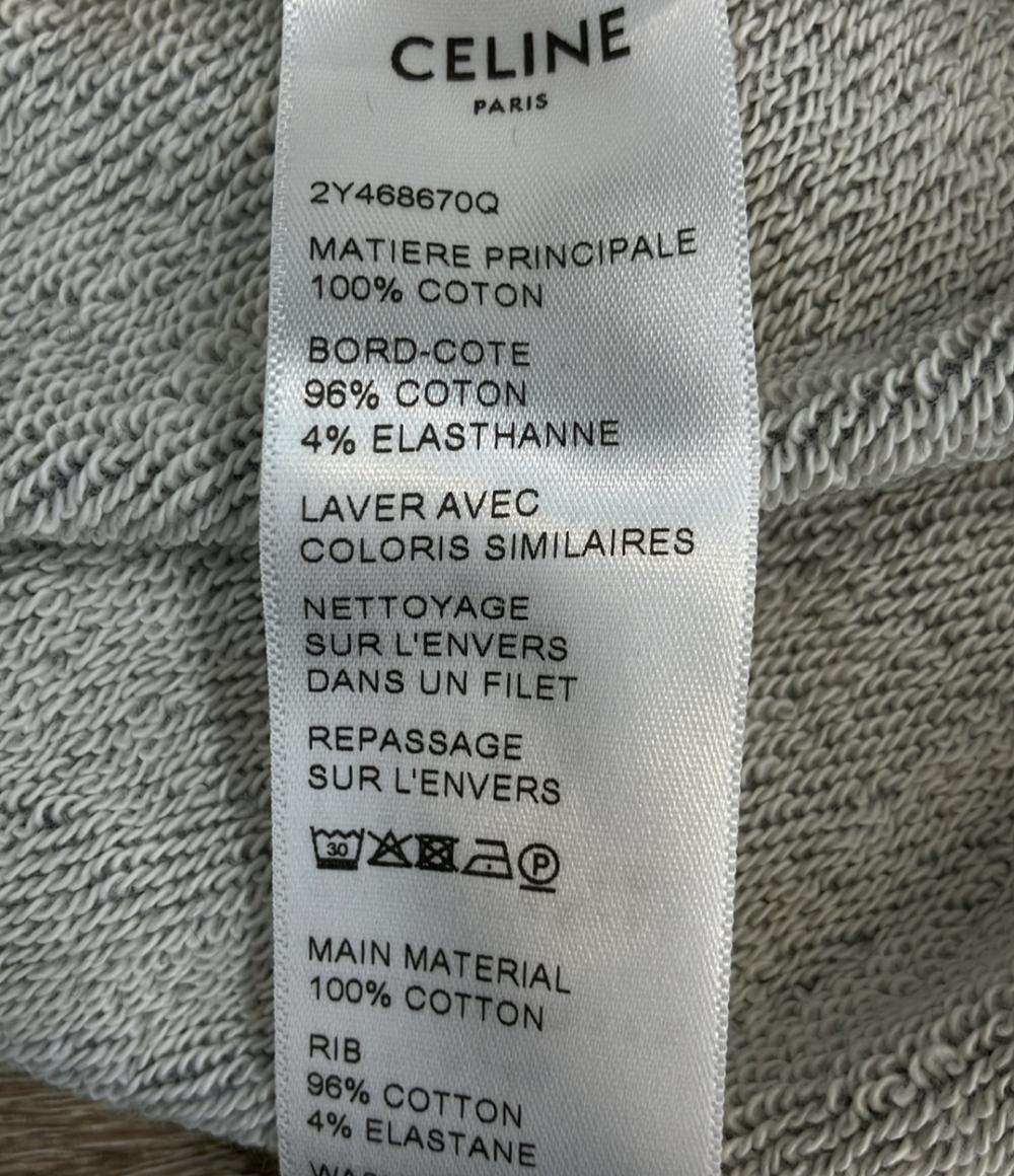 CELINE パーカー スウェット ルーズ フーディー コットンフリース 長袖 ライトグレー 2Y468670Q メンズ SIZE M セリーヌ