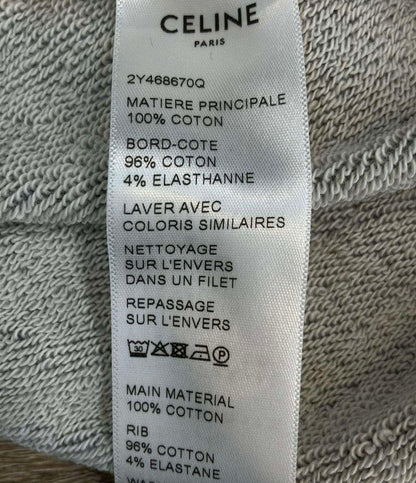 CELINE パーカー スウェット ルーズ フーディー コットンフリース 長袖 ライトグレー 2Y468670Q メンズ SIZE M セリーヌ