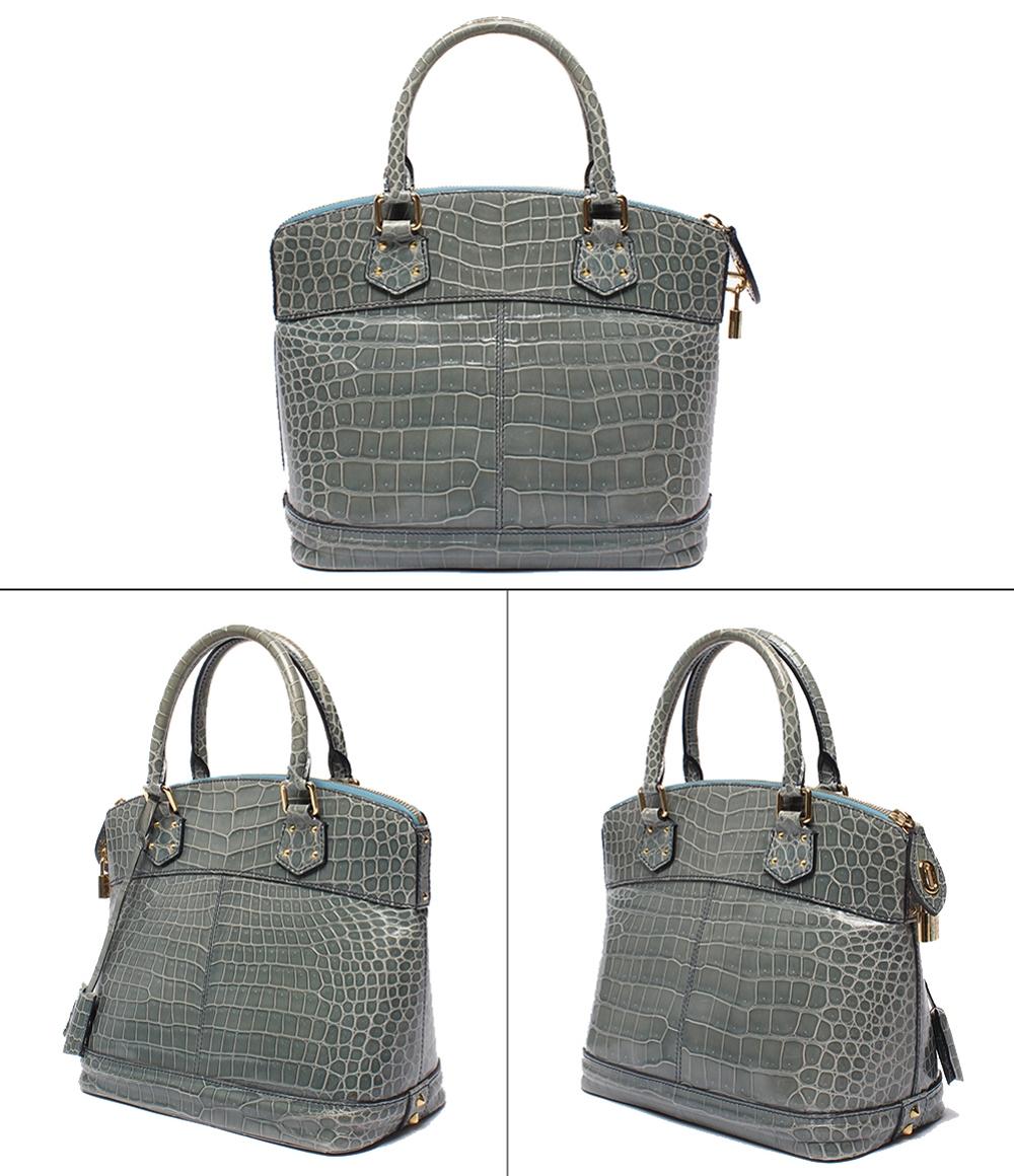 LOUIS VUITTON ハンドバッグ エキゾチックレザー クロコ ブルーグレー ロックイットPM レディース ルイ・ヴィトン