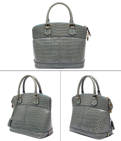LOUIS VUITTON ハンドバッグ エキゾチックレザー クロコ ブルーグレー ロックイットPM レディース ルイ・ヴィトン