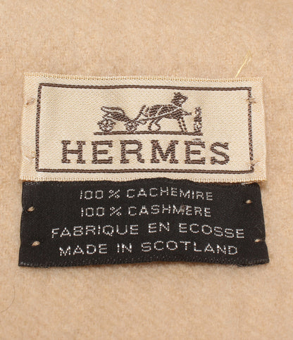 HERMES マフラー カシミヤ100% ユニ ブロデ メンズ レディース エルメス